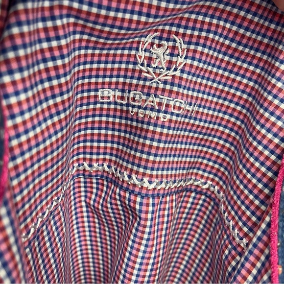 Bugatchi Uomo Pink Check Flip Contrast Cuff Shirt - Picture 10 of 13